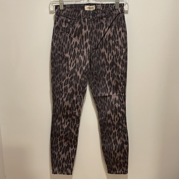 NWT L’agence Margot High Rise Skinny in Olive Ponce Multi 25 - Picture 3 of 10